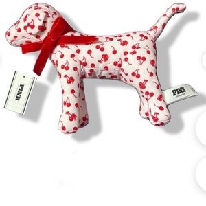 PINK Victoria's Secret Red and White Dog Plush